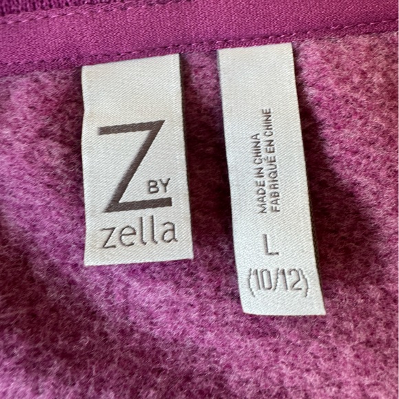 Z by Zella Open/Wrap snap Sweatshirt purple girls L 10/12 - Picture 6 of 8